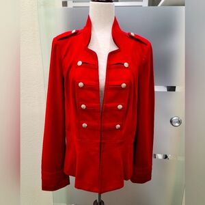 WHBM Red Military Style Jacket Sz 14